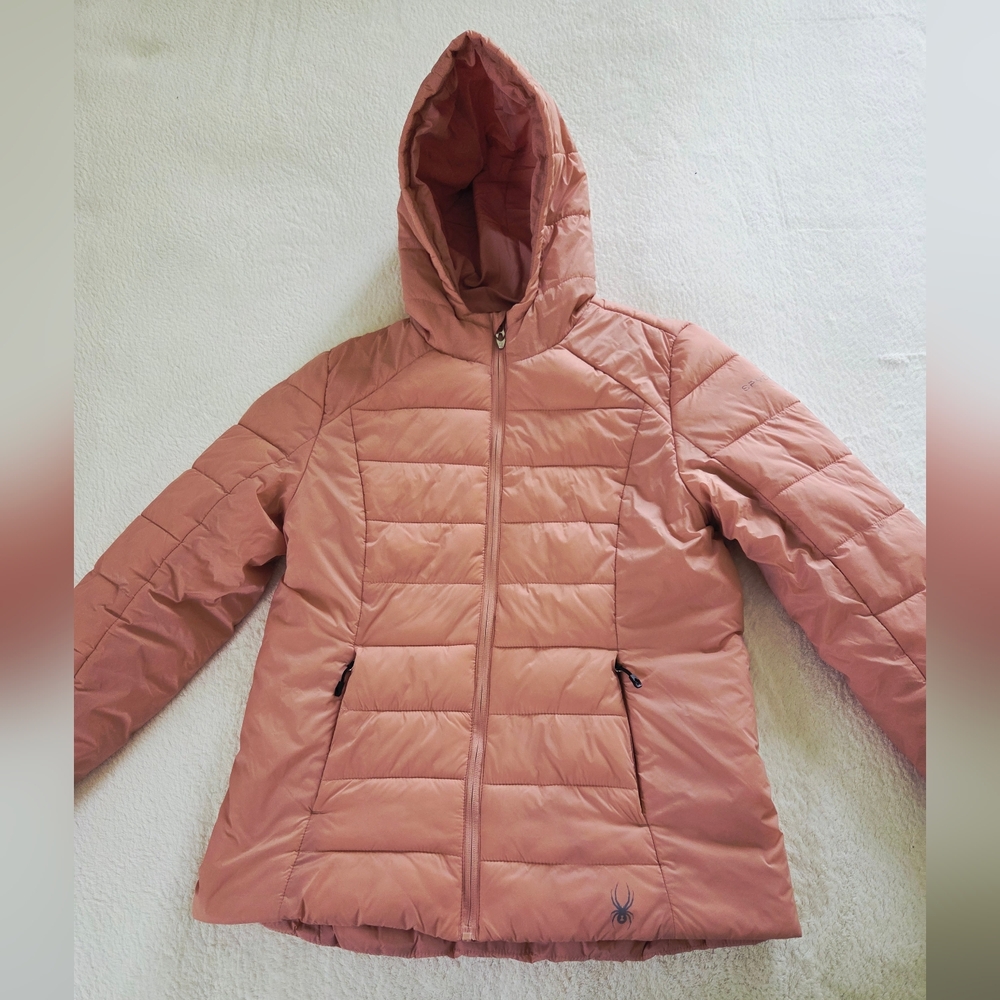 Spyder ✨️ Women's Pink Hooded Puffer  Lightweight Jacket Size M
